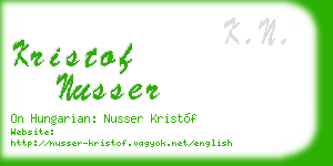 kristof nusser business card